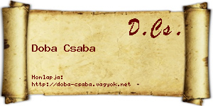 Doba Csaba névjegykártya